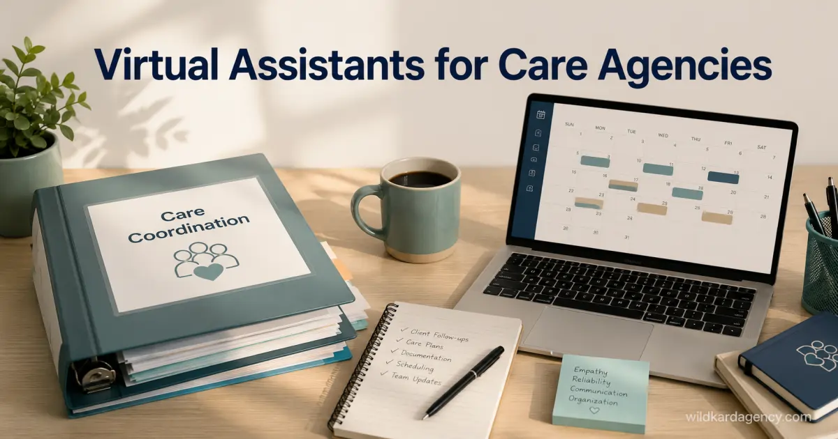 Virtual assistant for a care agency reviewing scheduling and admin task