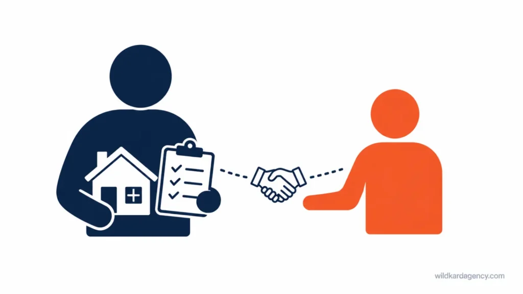 Illustration representing administrative support built by people with direct DSP and house manager experience